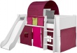 Textilní domeček k vyvýšené posteli Dany - lila/růžová