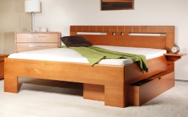 Masivní postel s úložným prostorem Varezza 1 - 160/180 x 200cm - výběr odstínů