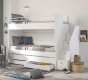 Patrová postel s přistýlkou, úložným prostorem a schůdky Pure Modular - v prostoru