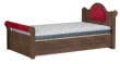 Dětská postel 110x200 s výklopným úložným prostorem Hook - dub antik tmavý/červená