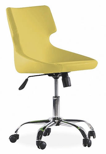 Otočná židle na kolečkách Colorato - žlutá