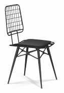 Moderní kovová židle s polstrováním Stylish - černá