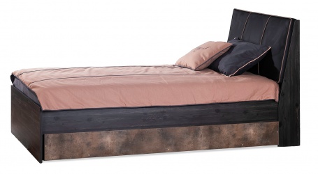 Studentská postel 100x200se šuplíkem Falko - dub rebap/bronz