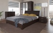 Manželská postel TOKIO 160x200cm - wenge/ekokůže hnědá