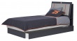 Studentská postel 100x200 s úložným prostorem Thor - béžová/černá/šedá