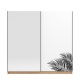 2D posuvná skříň se zrcadlem Budoni - bílá/dub artisan/černá