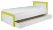 Dětská postel se šuplíkem Twin 90x200cm - bílá/zelená