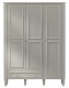 Třídveřová šatní skříň s osvětlením Esme - šedá