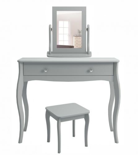 Toaletní stolek se zrcadlem se stoličkou Baroko - tmavě šedá