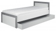 Dětská postel se šuplíkem Twin 90x200cm - bílá/šedá