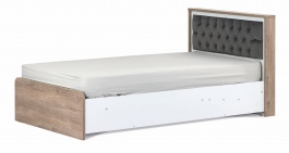 Studentská postel 120x200 s výklopným úložným prostorem Brian - dub/bílá