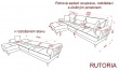Rohová sedací souprava, rozkládací s úložným prostorem Rutoria - rozměry