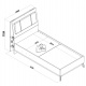 Studentská postel 100x200 s výklopným úložným prostorem Thor - rozměry