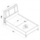 Studentská postel 120x200 s výklopným úložným prostorem Thor - rozměry