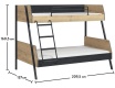 Studentská patrová postel 90x200-120x200 Sirius - rozměry