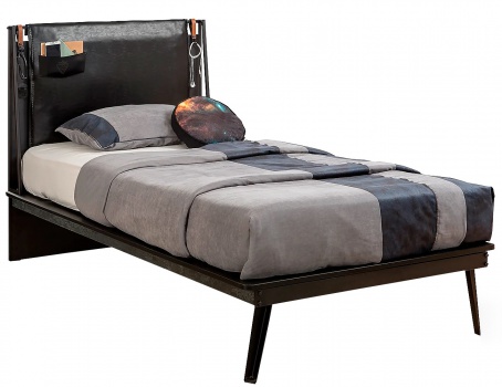Studentská postel Nebula II 120x200cm - černá/šedá