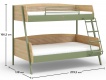 Studentská patrová postel 90x200cm-120x200cm Habitat - rozměry