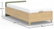 Studentská postel 100x200cm s výklopným úložným prostorem Habitat - rozměry