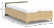 Studentská postel 120x200cm s výklopným úložným prostorem Habitat - rozměry