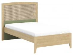 Studentská postel 120x200cm s čelem Habitat - dub/zelená
