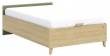 Studentská postel 120x200cm s výklopným úložným prostorem Habitat - dub/zelená