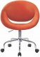 Čalouněná židle na kolečkách Celeste - oranžová