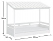 Domečková postel s dřevěnou střechou Fairy - rozměry