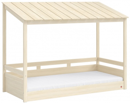 Domečková postel s dřevěnou střechou Fairy - dub světlý