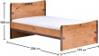 Studentská postel Jack 120x200cm - rozměry