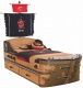 Dětská postel 90x190cm ve tvaru lodi + zásuvka k posteli 90x180cm Jack - dub lancelot
