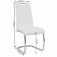 Jídelní židle, bílá ekokůže, světlé šití / chrom, ABIRA NEW