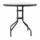Jídelní stůl vhodný, černá ocel / temperované sklo, BORGEN TYP 2