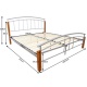 Manželská postel, dřevo olše / stříbrný kov, 160x200, MIRELA