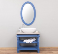 Malá koupelnová sestava Luna 658 - modrá/hnědá/modrá patina