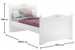 Rustikální bílá postel 100x200cm Ballerina - rozměry