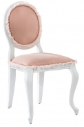 Rustikální čalouněná židle Ballerina - bílá/lososová