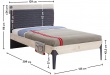Studentská postel 120x200cm s poličkou Lincoln - rozměry