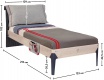 Studentská postel 120x200cm s polštářem Lincoln - rozměry