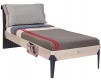 Studentská postel 100x200cm s polštářem Lincoln - dub/tmavě modrá