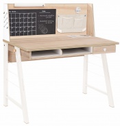 Malý studentský psací stůl s nástavcem Veronica - dub světlý/bílá