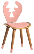 Dětská židlička los Boom - buk/růžová