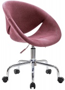 Čalouněná židle na kolečkách Celeste - růžová