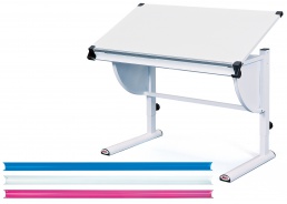 Dětský funkční stůl Curtis - bílá (růžová+modrá)