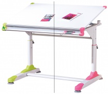 Dětský funkční stůl I Curtis - bílá (růžová+zelená)