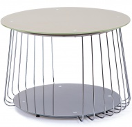 Konferenční stolek Astra - stříbrná/béžová