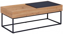 Konferenční stolek s úložným prostorem Adelia - dub artisan/černá