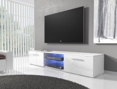 TV stolek RTV 03 s LED bílá/bílá lesk