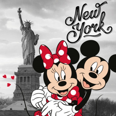 Polštářek Mickey a Minnie v New Yorku 40x40cm