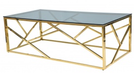 Konferenční stolek ESCADA A zlatý kov/kouřové sklo