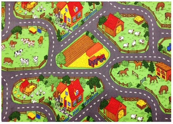 Levně Dětský hrací koberec farma 2 - 133 x 133 cm